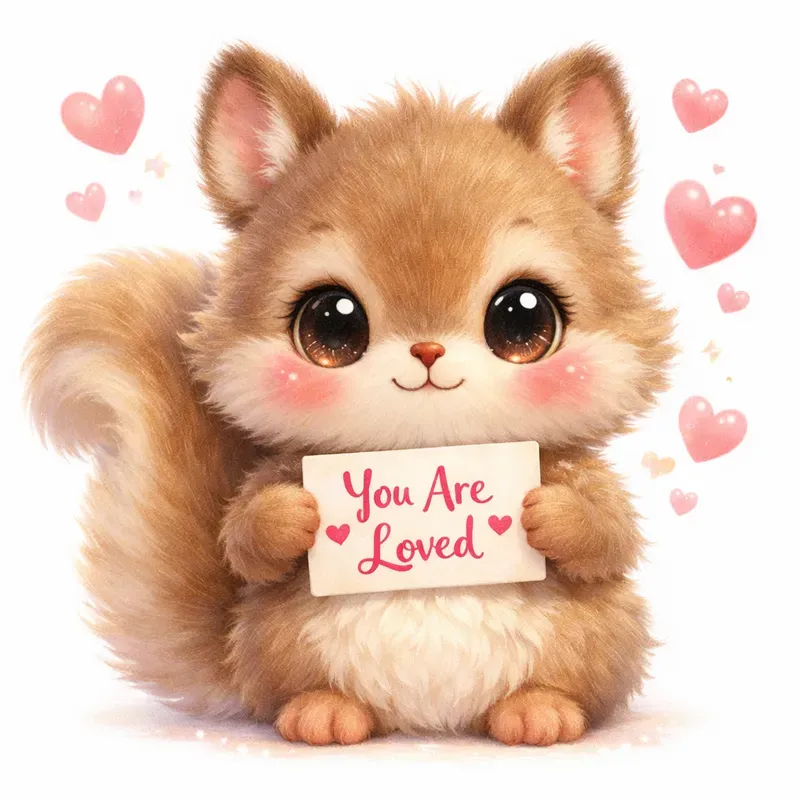 Cute Kawaii Cartoons With Love Cards