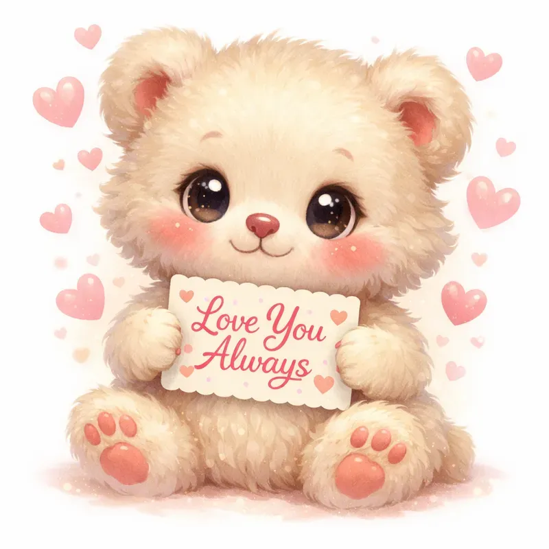 Cute Kawaii Cartoons With Love Cards