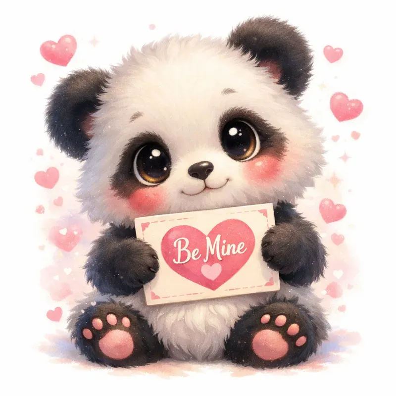 Cute Kawaii Cartoons With Love Cards
