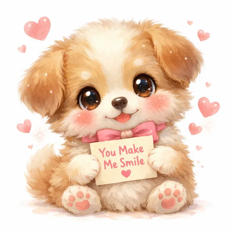 Cute Kawaii Cartoons With Love Cards