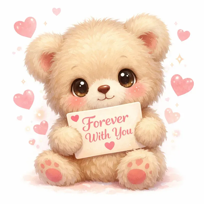 Cute Kawaii Cartoons With Love Cards