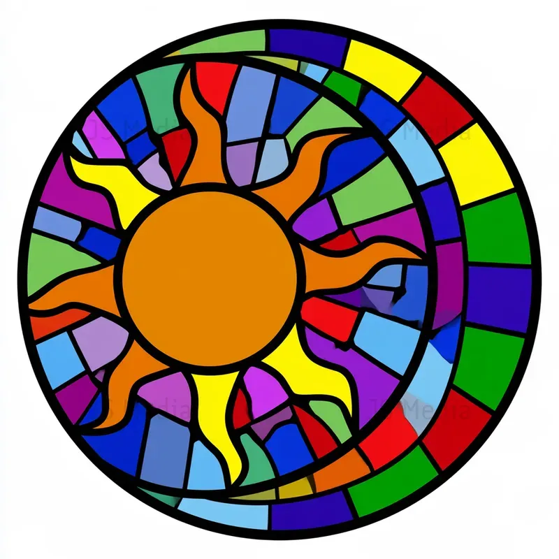 Stained Glass Window Mosaic Icons