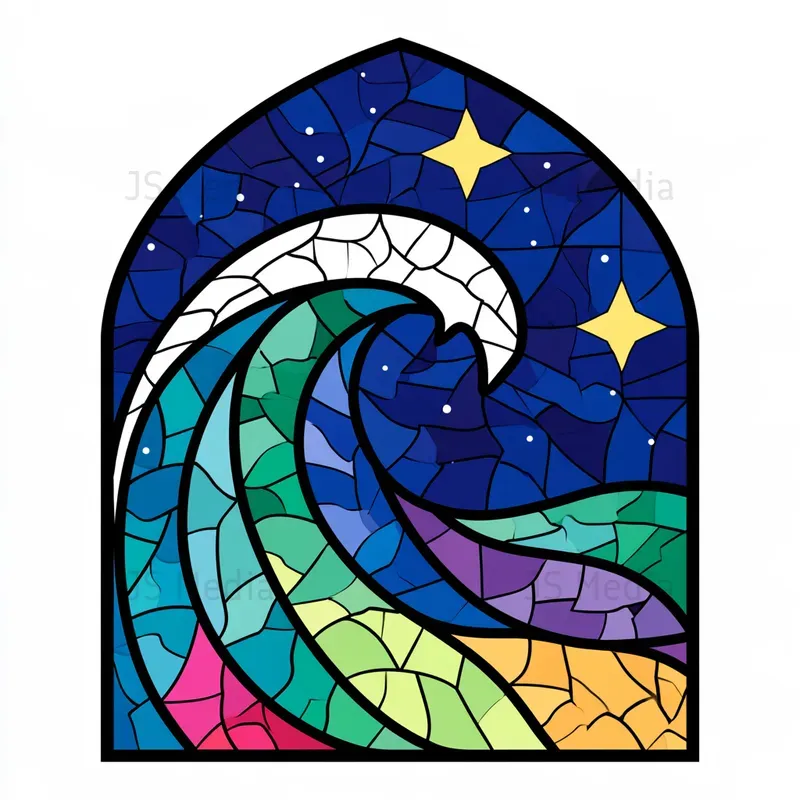 Stained Glass Window Mosaic Icons