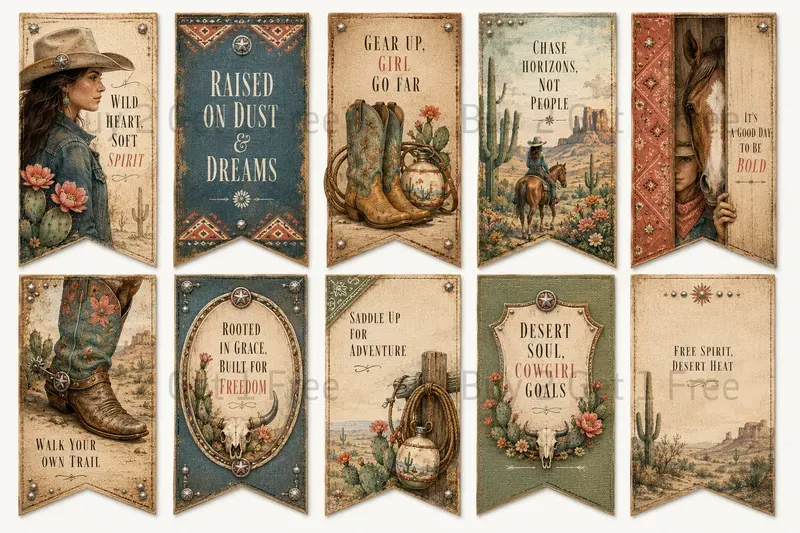 Western Sentiment Pennant Tags