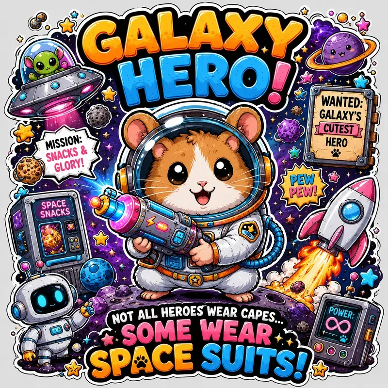 Kawaii Sticker Bomb Character Poster Art