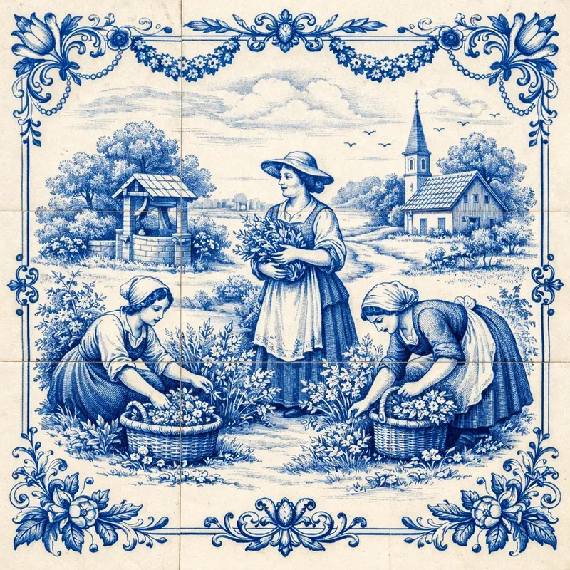 Delft Blue Vintage Tiles