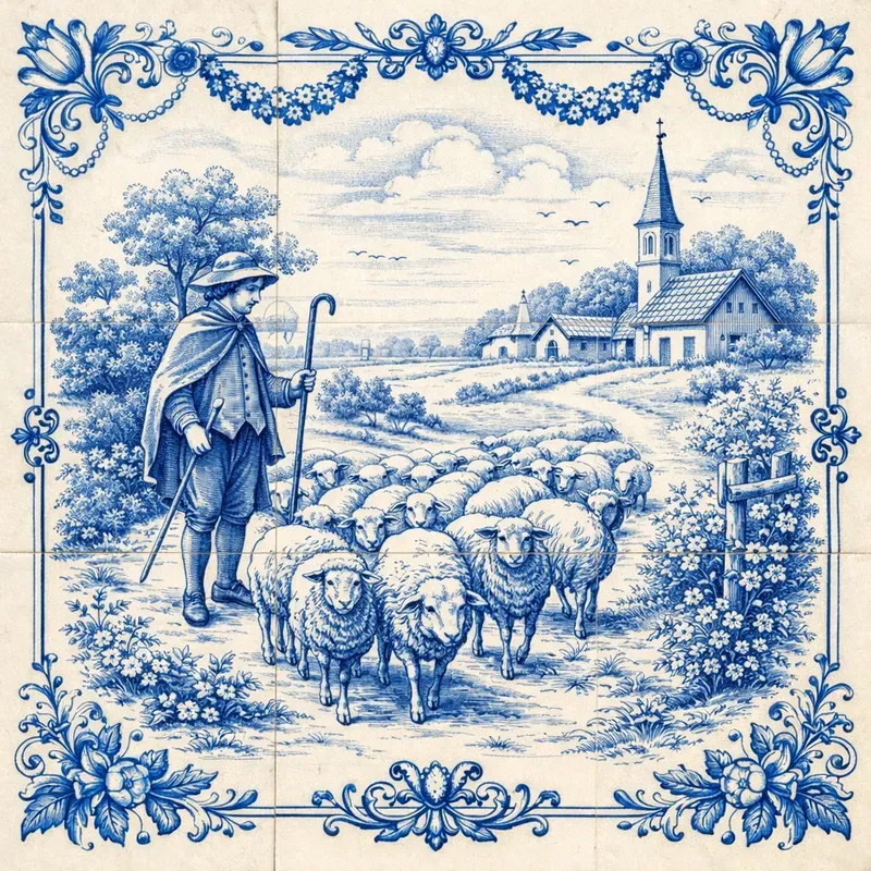 Delft Blue Vintage Tiles