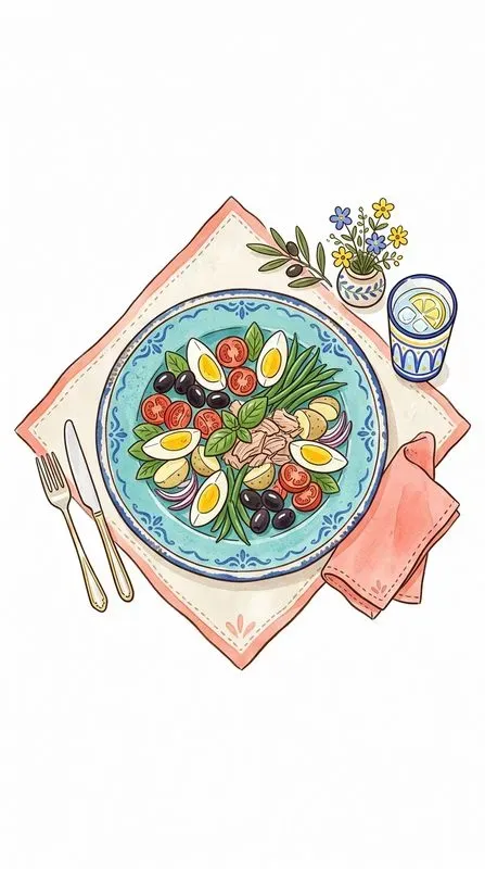 Stylized Doodle Riviera Cafe Food Icons