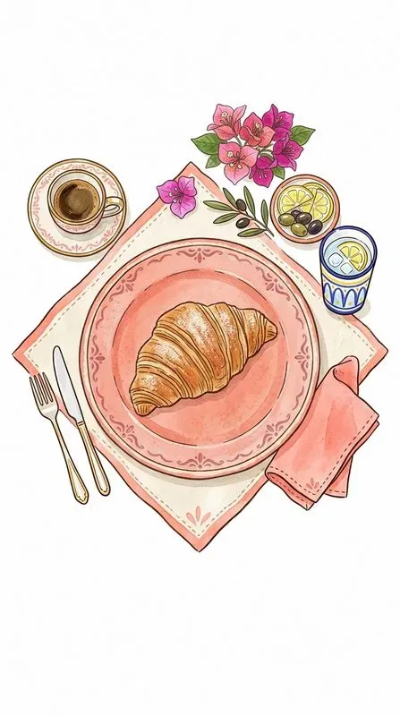 Stylized Doodle Riviera Cafe Food Icons