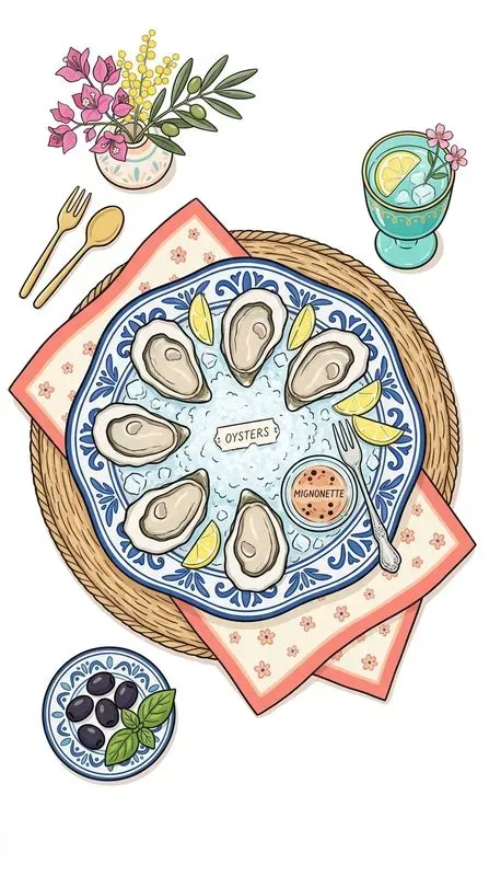 Stylized Doodle Riviera Cafe Food Icons
