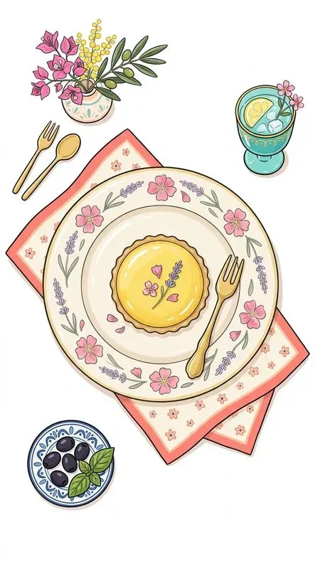 Stylized Doodle Riviera Cafe Food Icons