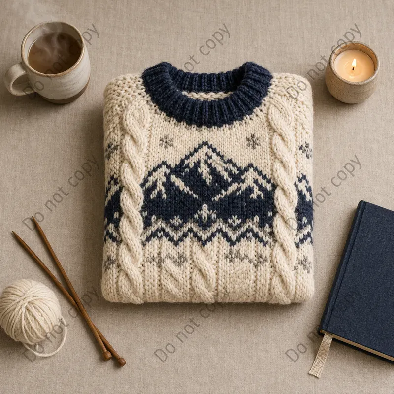 Knitted Sweater Pattern Flat Lays