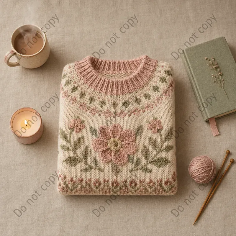 Knitted Sweater Pattern Flat Lays
