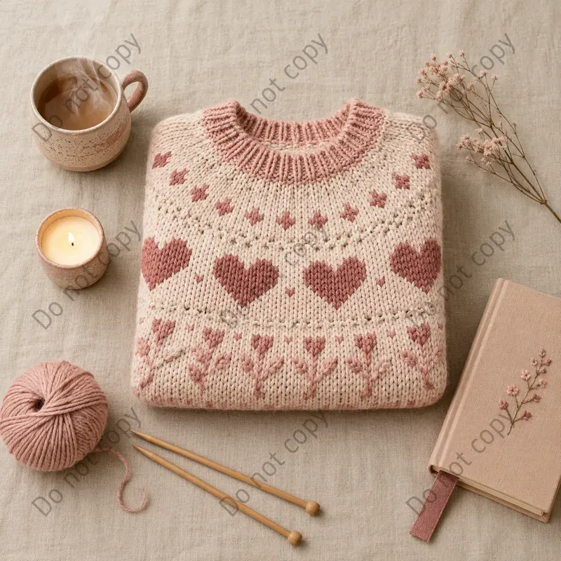 Knitted Sweater Pattern Flat Lays