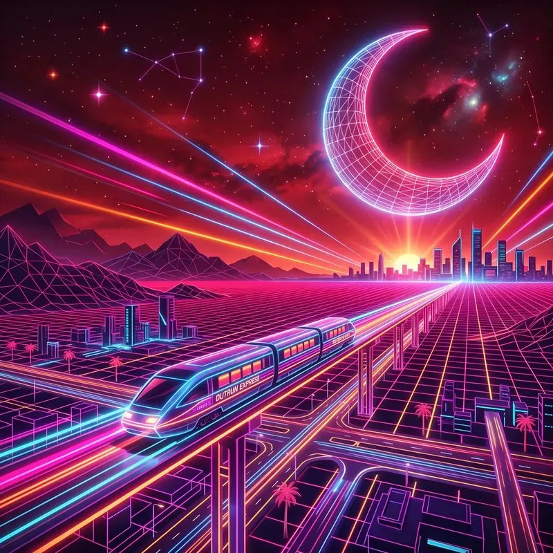 80s Synthwave Retro Outrun Art Templates