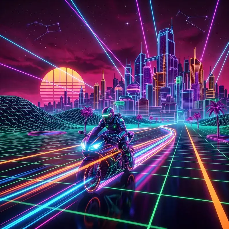 80s Synthwave Retro Outrun Art Templates