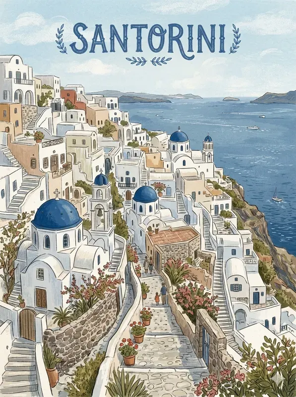 Handdrawn Painterly Travel Posters