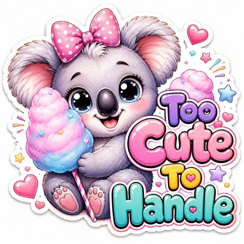 Cute Kawaii Animal Sticker Tshirt Art
