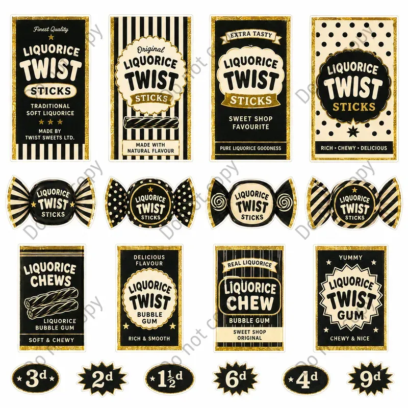 Candy Wrapper Cutout Sheets