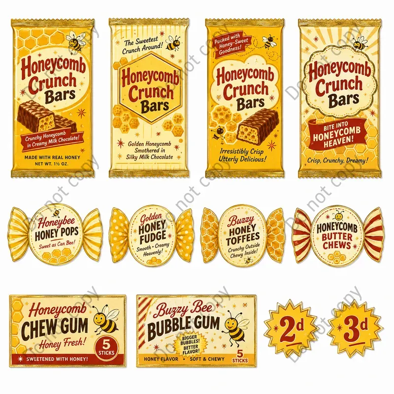 Candy Wrapper Cutout Sheets