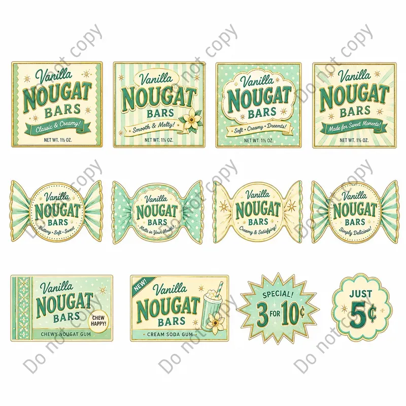 Candy Wrapper Cutout Sheets