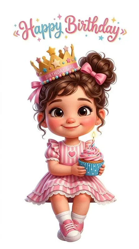 Cute 3D Birthday Illustration Cards