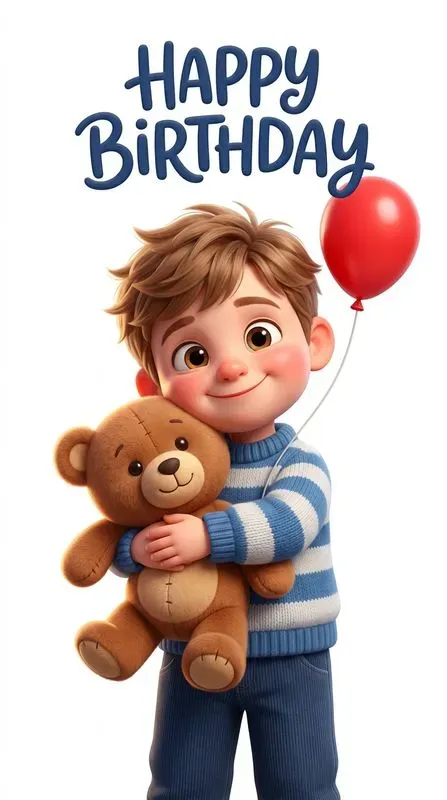 Cute 3D Birthday Illustration Cards