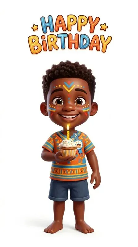 Cute 3D Birthday Illustration Cards