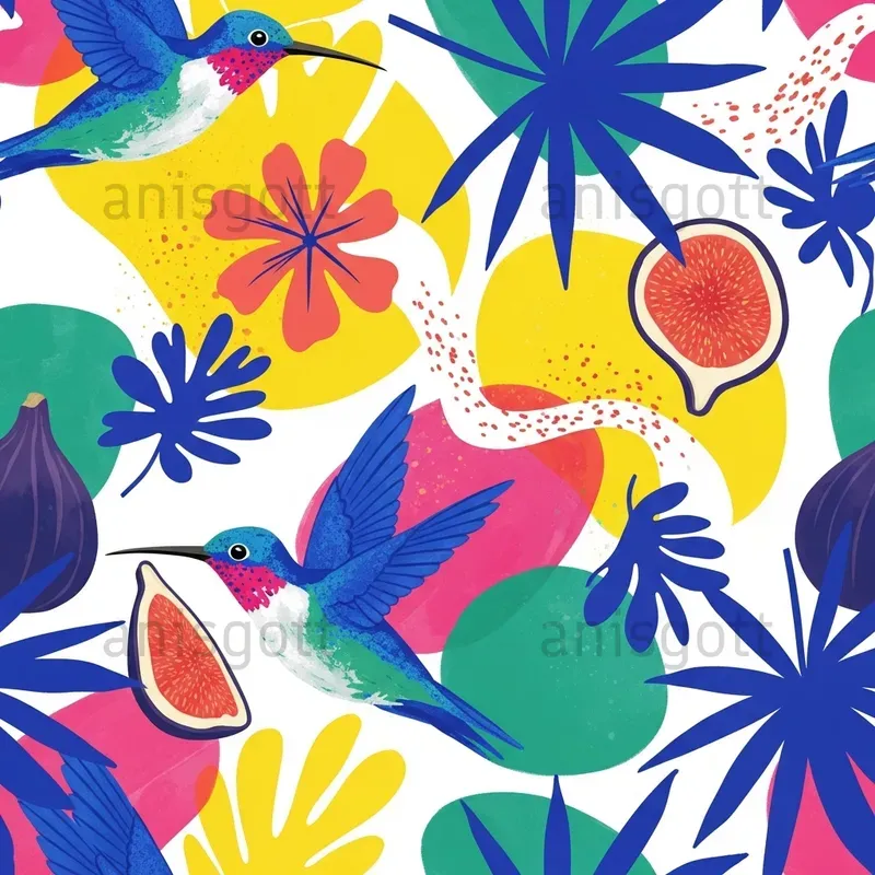 Bold Tropical Cutout Seamless Patterns
