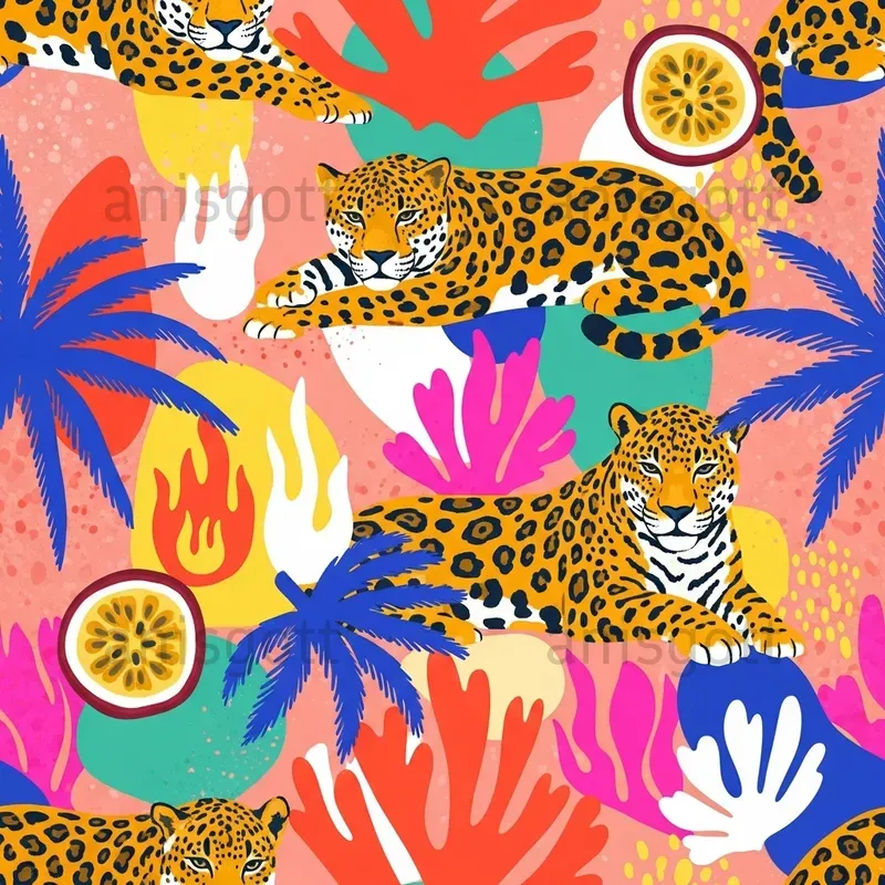 Bold Tropical Cutout Seamless Patterns