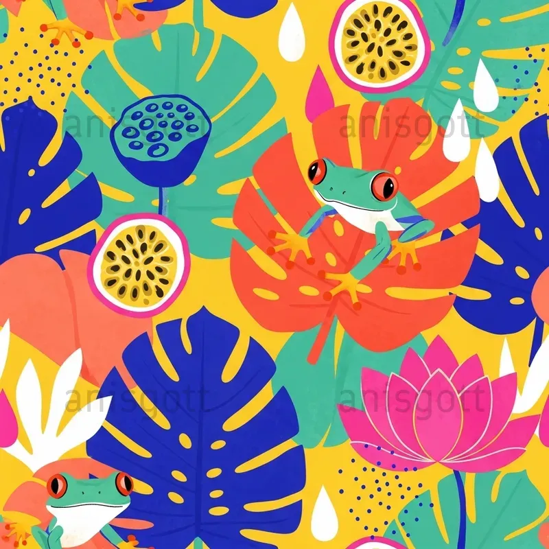 Bold Tropical Cutout Seamless Patterns