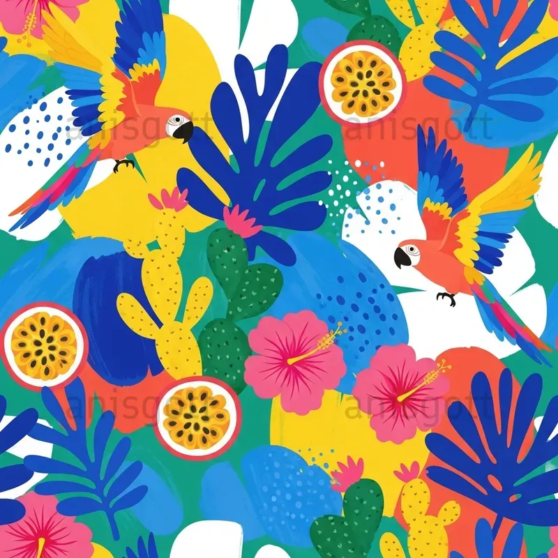 Bold Tropical Cutout Seamless Patterns