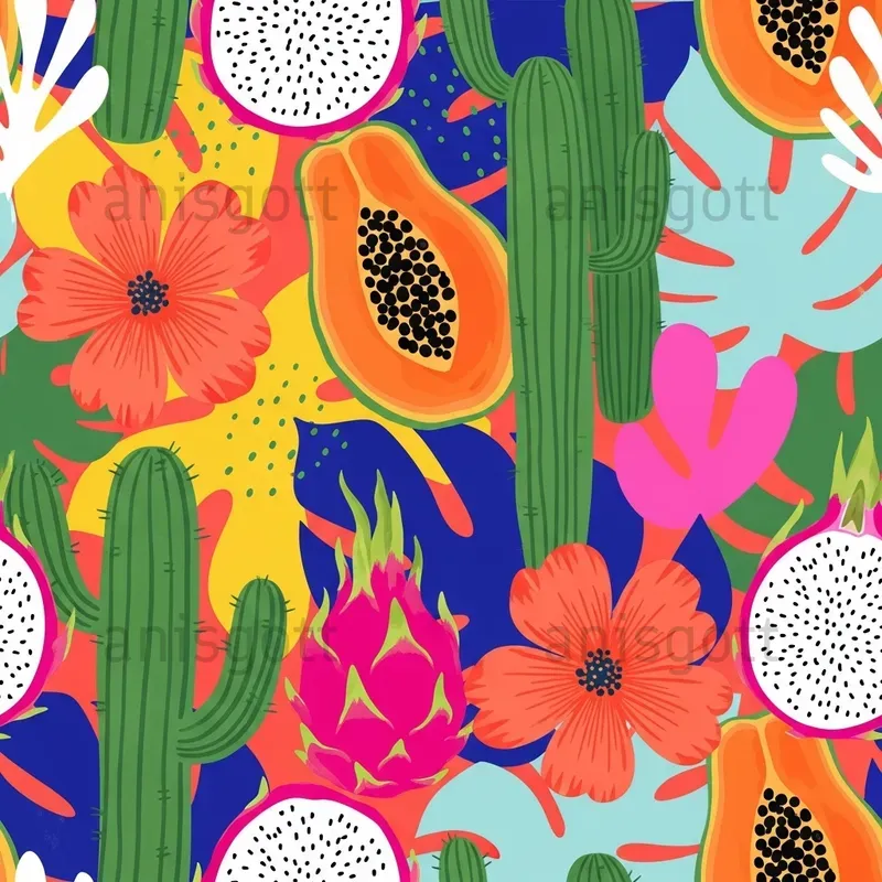 Bold Tropical Cutout Seamless Patterns
