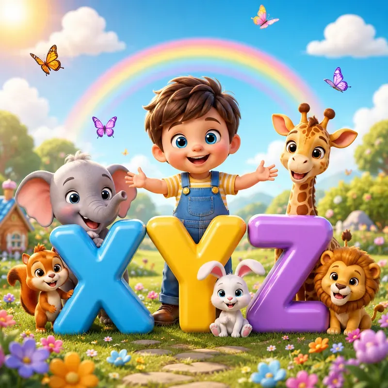 Adorable 3D Kids Learning Scenes