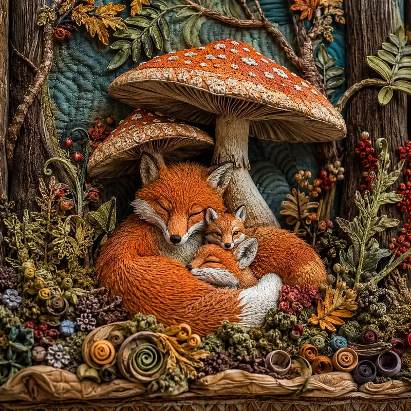 Rustic Textile Folk Art Scene Kits