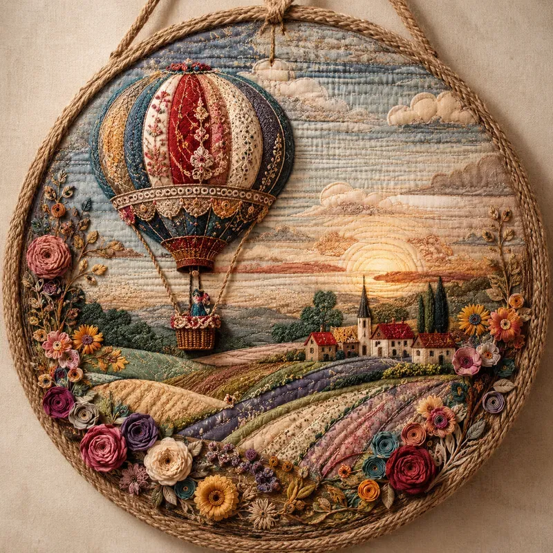 Rustic Textile Folk Art Scene Kits