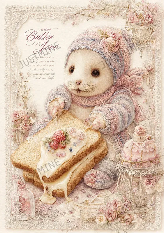 Romantic Pink Bakery Greeting Cards