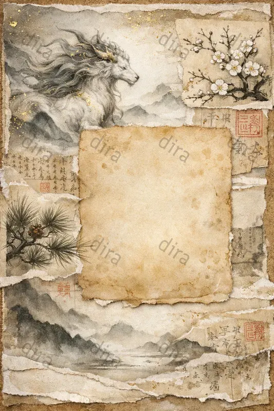 Mystical Animals In Chinese Ink Pages