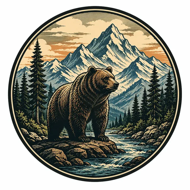 Vintage Outdoor Badge Tshirt Prints