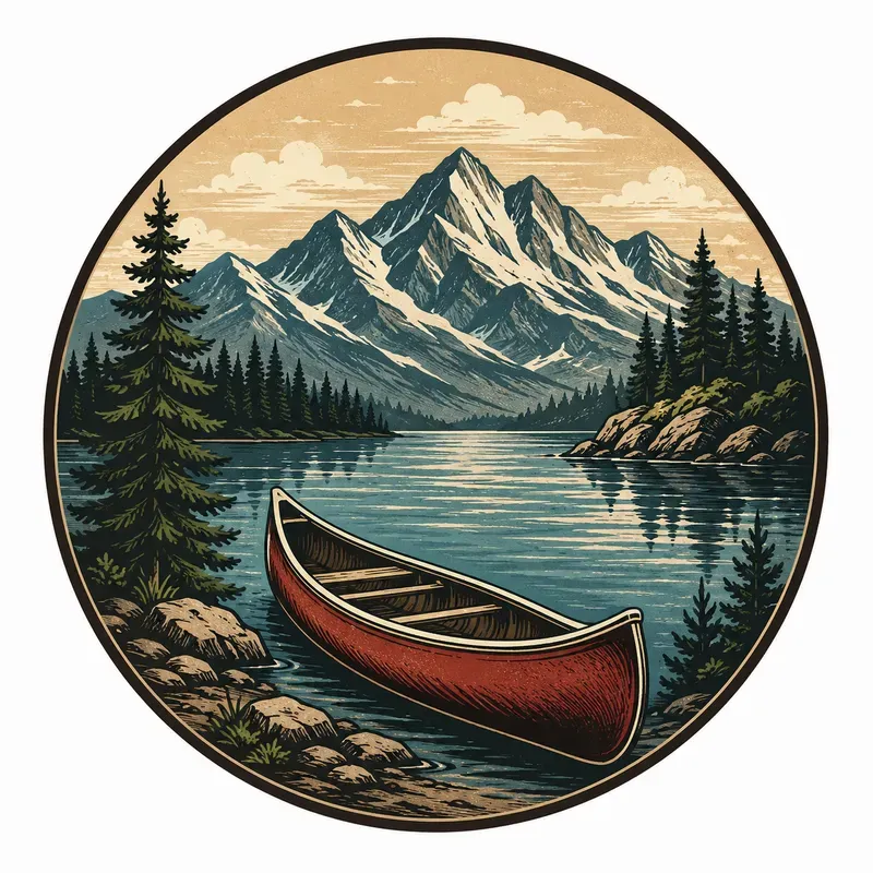 Vintage Outdoor Badge Tshirt Prints