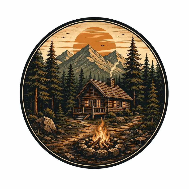 Vintage Outdoor Badge Tshirt Prints