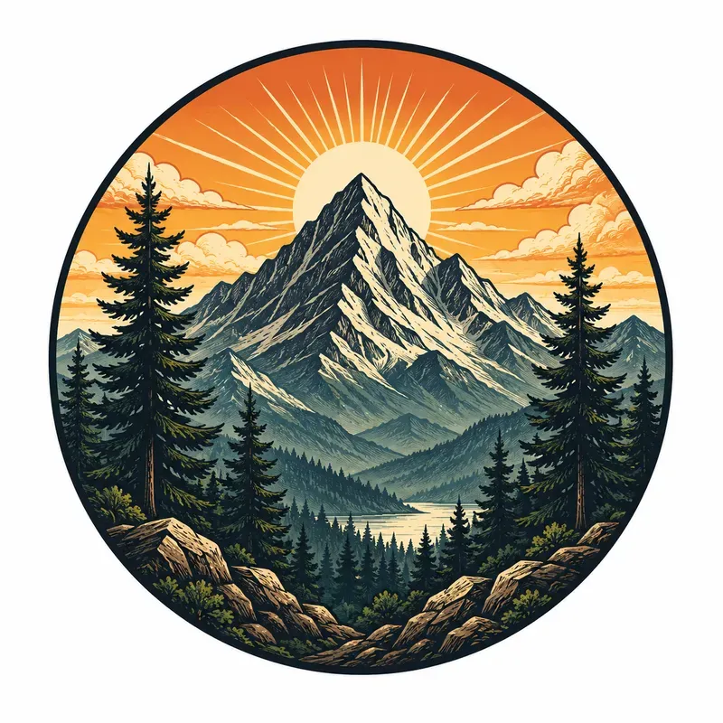 Vintage Outdoor Badge Tshirt Prints