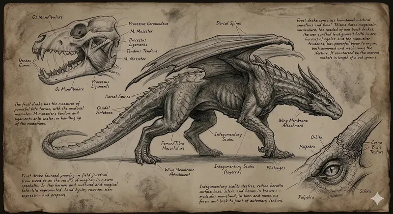 Real Dragon Anatomy Character Sheets