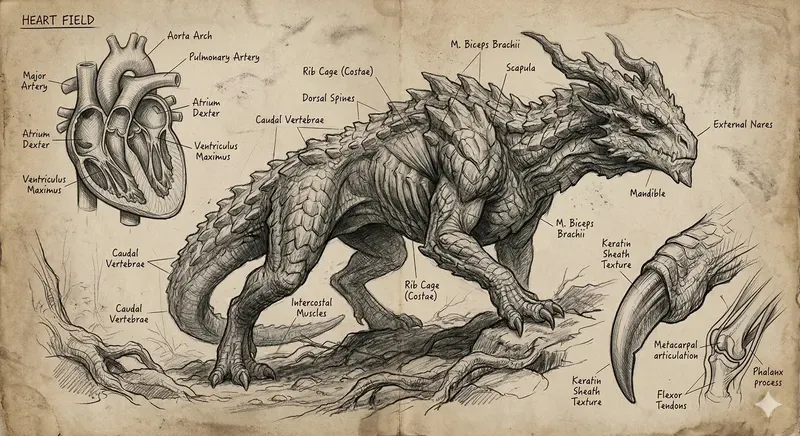 Real Dragon Anatomy Character Sheets