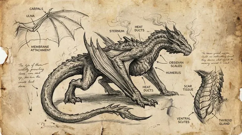 Real Dragon Anatomy Character Sheets
