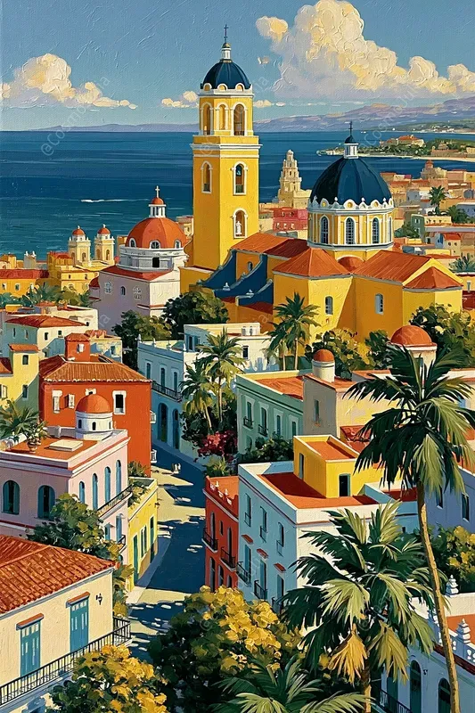 Tropical Caribbean Impasto Oil Art