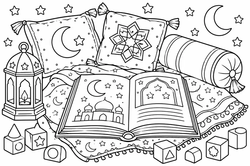 Islamic Kids Activity Coloring Pages
