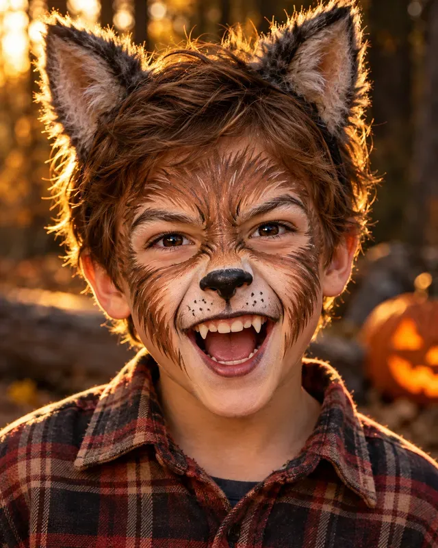 Kids Halloween Face Paint Costume Photos