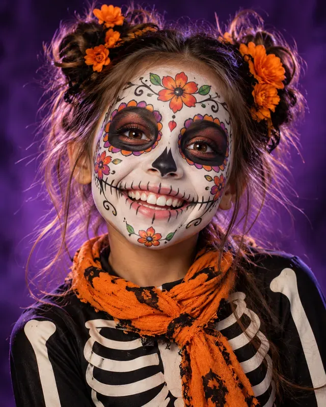 Kids Halloween Face Paint Costume Photos
