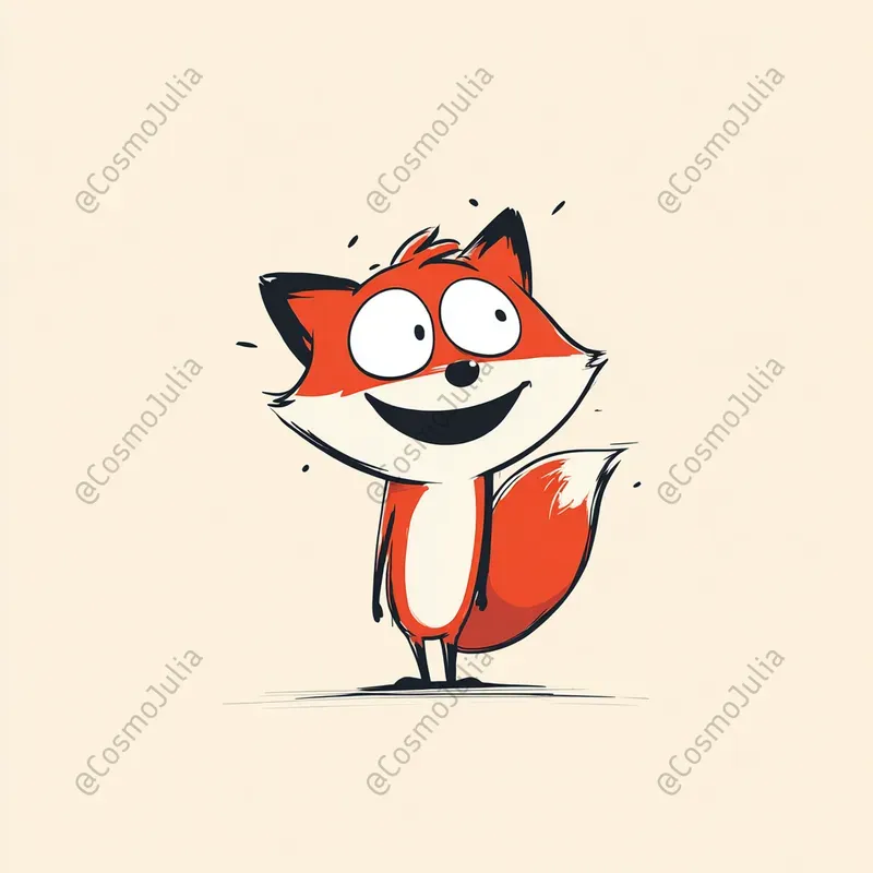 Minimalist Cartoon Animal Illustrations